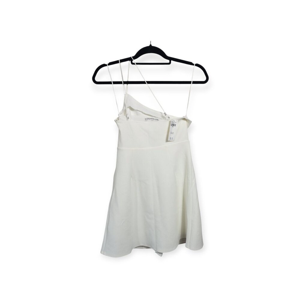 Abercrombie and Fitch White One Shoulder Dress SZ S Skort Bottom Mini Dress - Picture 2 of 9